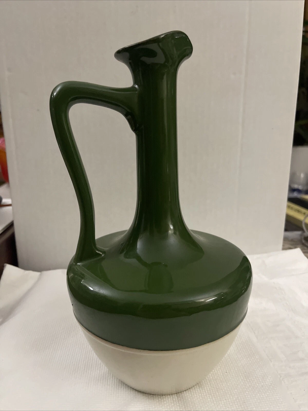French Stoneware Pitcher - Green