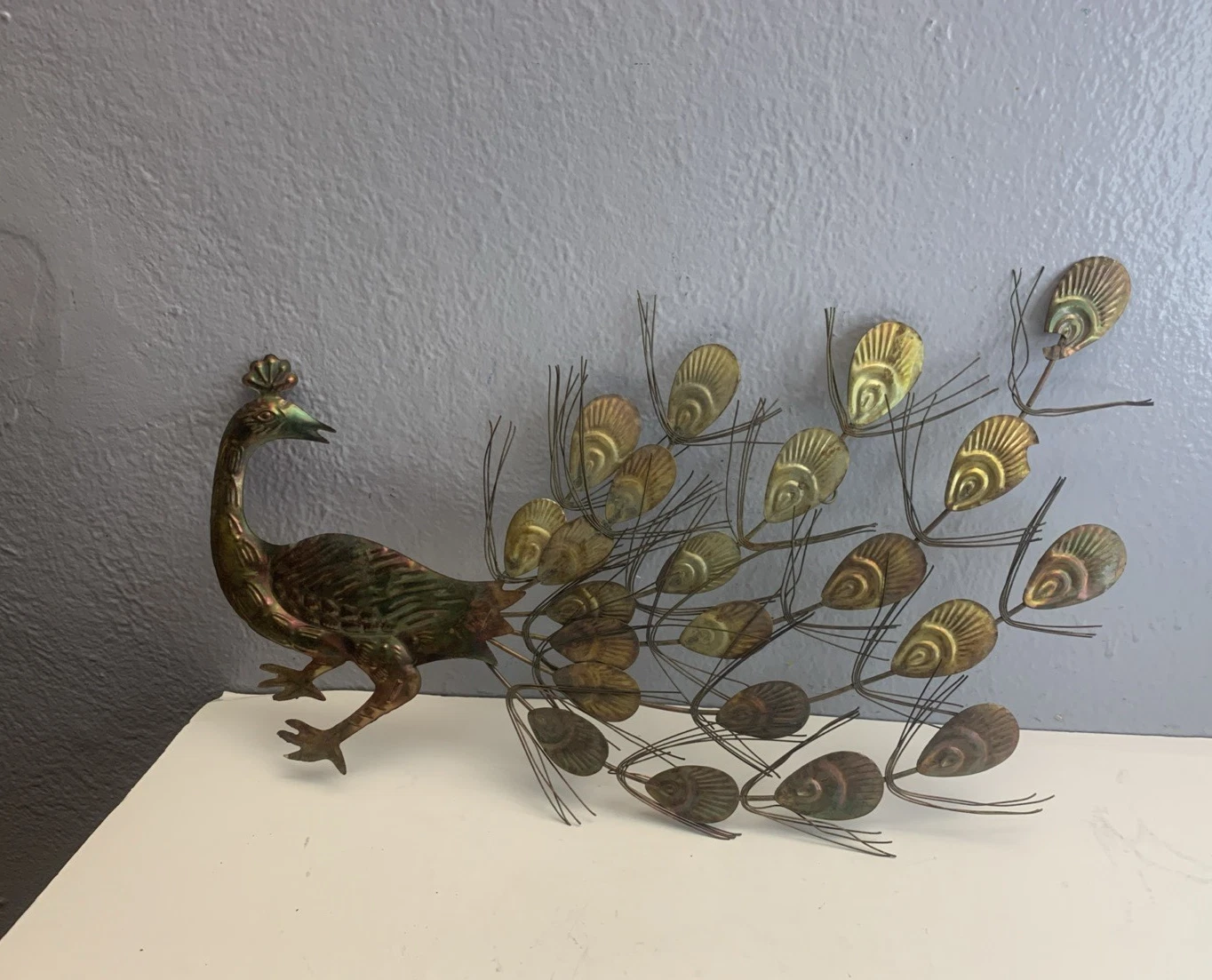 Vintage Metal Peacock Wall Decor